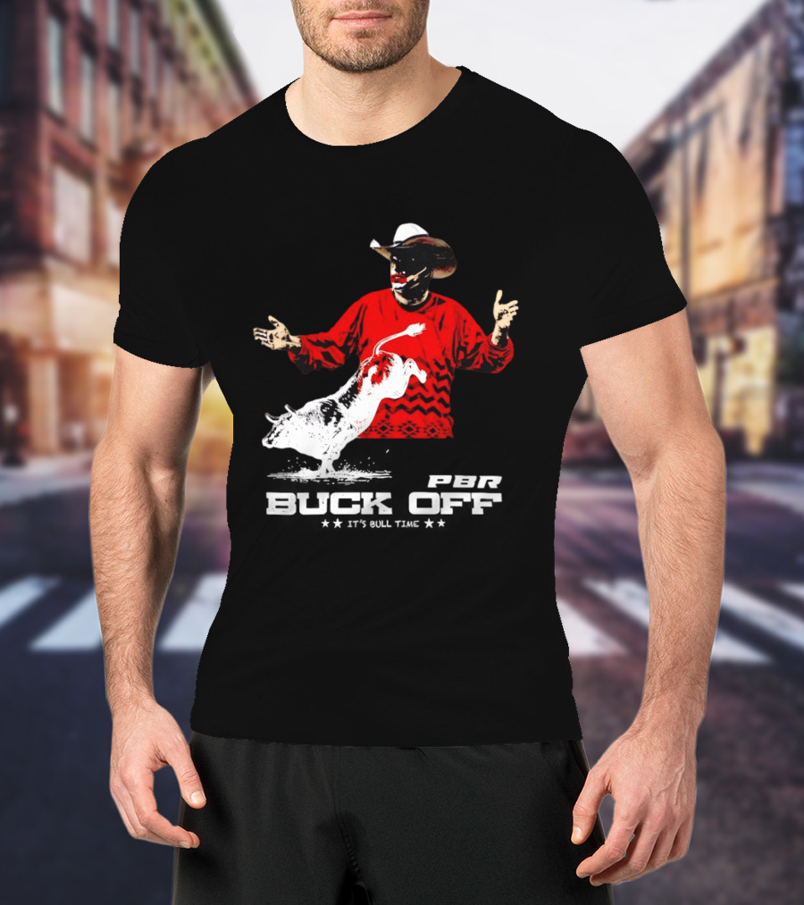 PBR Flint Buck Off It's Bull Time Cowboy Hat Bull Rider Red Sweater T-Shirt