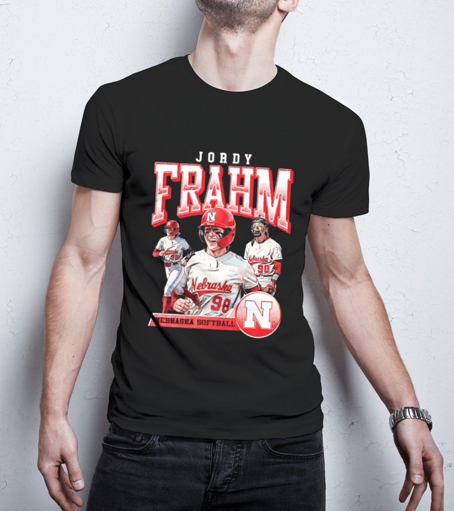 Jordy Frahm Nebraska Softball 98 Player Vintage 90s T-Shirt