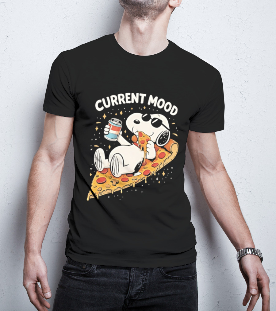 Current Mood Snoopy Relaxing Eating Pizza On A Slice T-Shirt