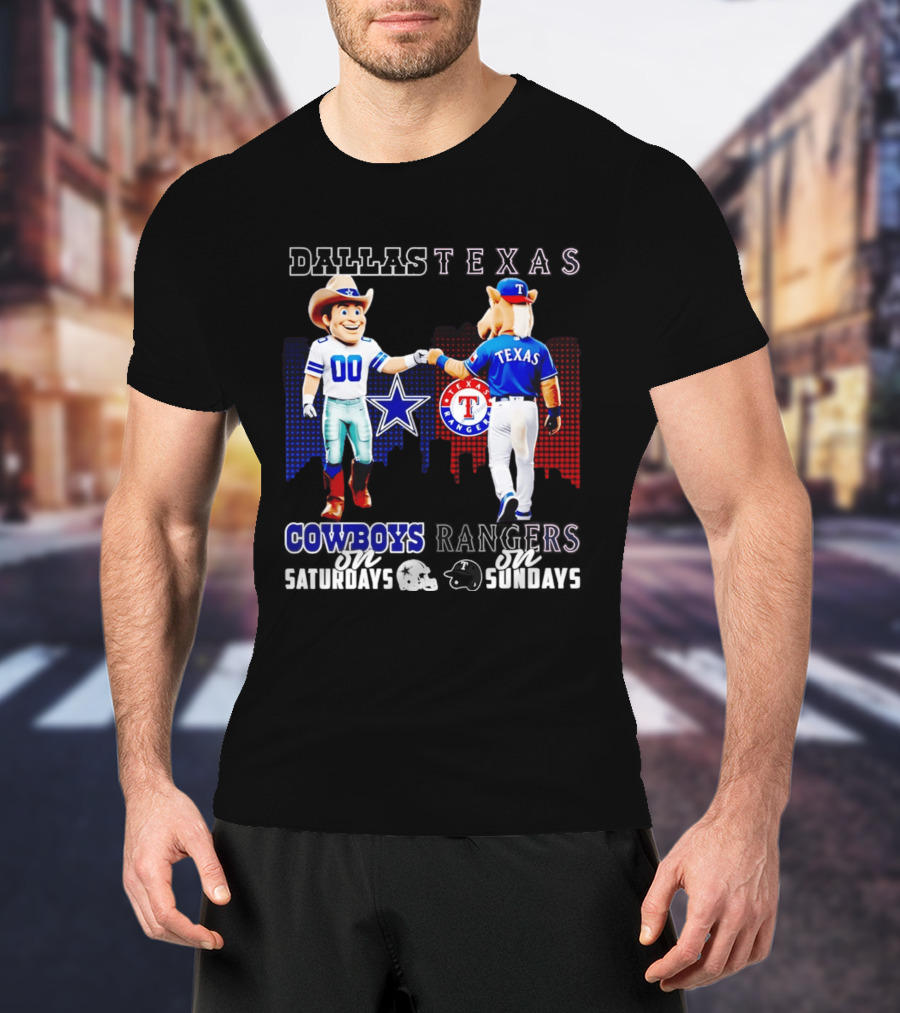 Dallas Texas Cowboys Rangers Skyline Texas Rangers T-Shirt
