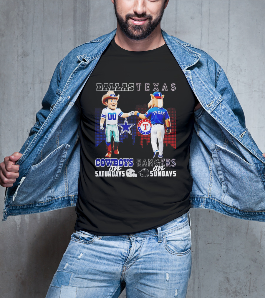 Dallas Texas Cowboys Rangers Skyline Texas Rangers T-Shirt