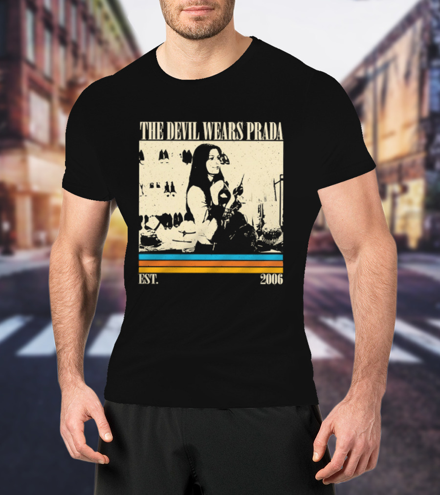 The Devil Wears Prada EST 2006 Vintage Style Retro Stripes T-Shirt
