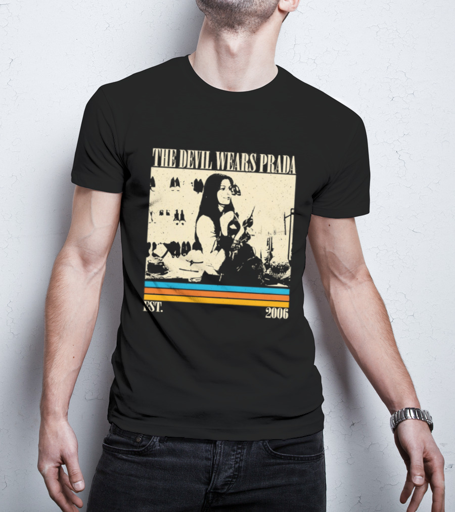The Devil Wears Prada EST 2006 Vintage Style Retro Stripes T-Shirt