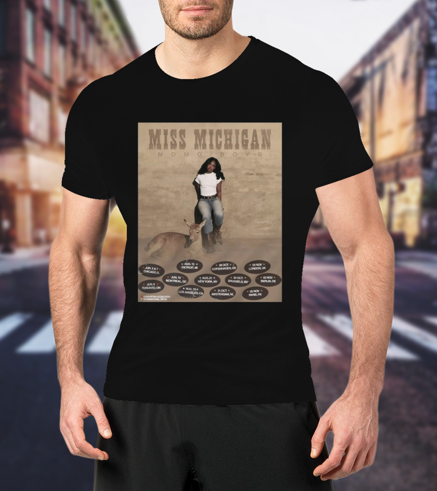 Miss Michigan Momo Boyd Tour 2026 Dates And Locations T-Shirt