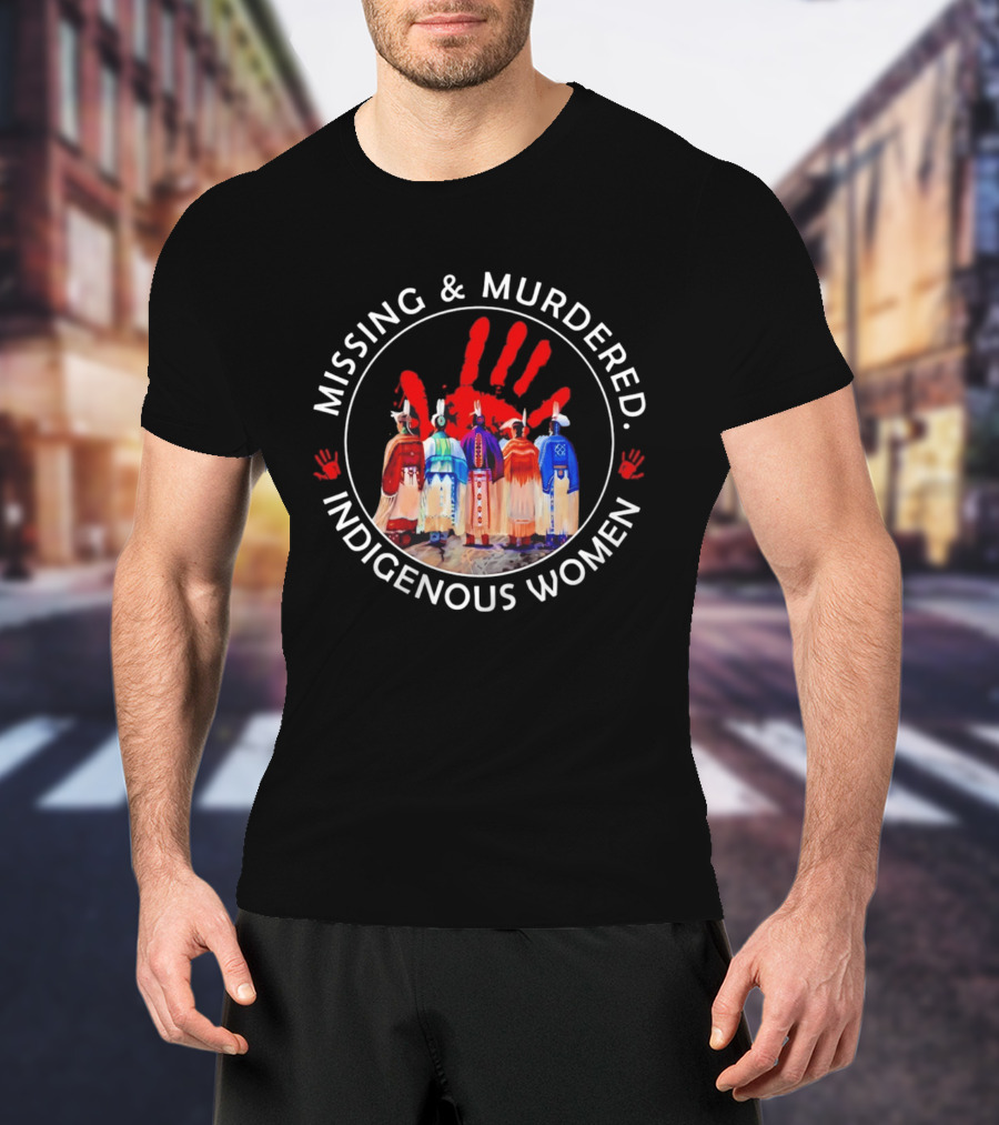 Missing And Murdered Indigenous Women Red Handprint Symbol MMIW Awareness T-Shirt
