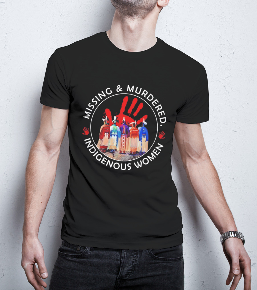 Missing And Murdered Indigenous Women Red Handprint Symbol MMIW Awareness T-Shirt