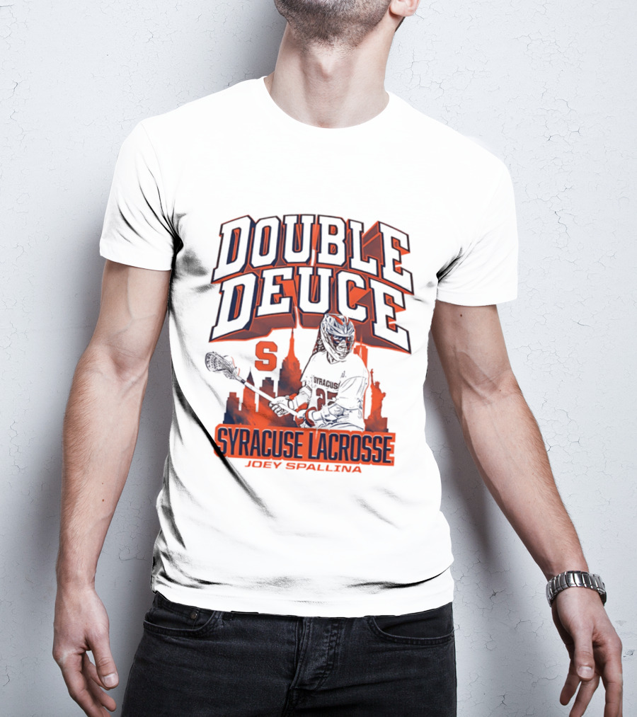 Double Deuce Syracuse Lacrosse Joey Spallina City Skyline T-Shirt