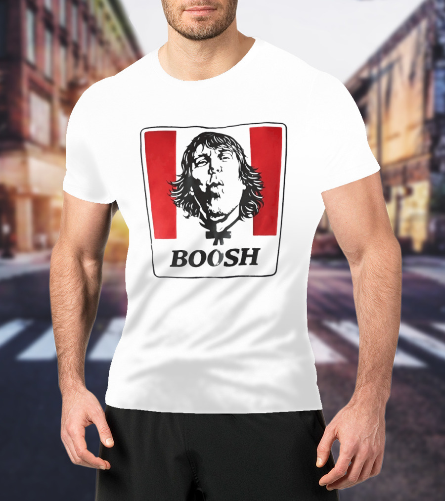The Mighty Boosh Boosh Face Red Stripes T-Shirt