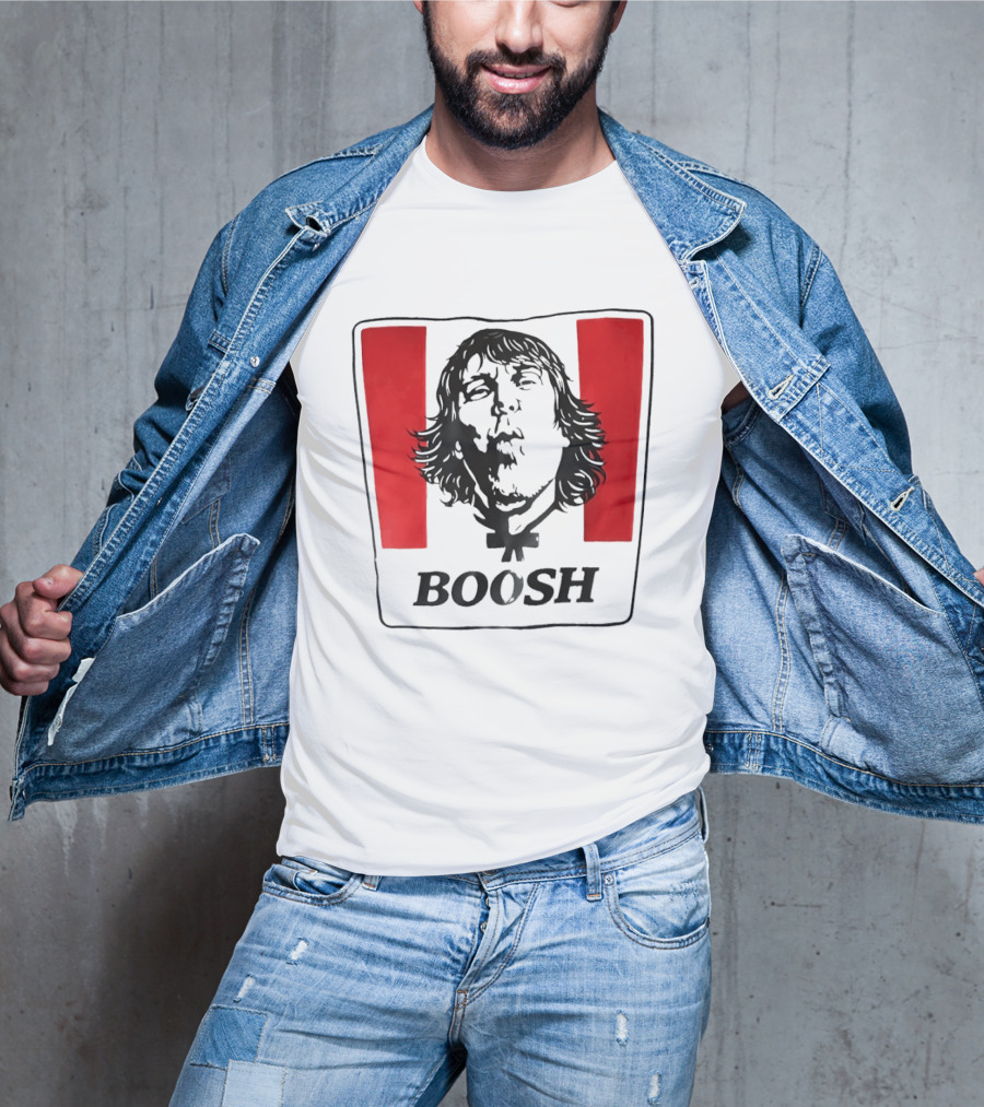 The Mighty Boosh Boosh Face Red Stripes T-Shirt