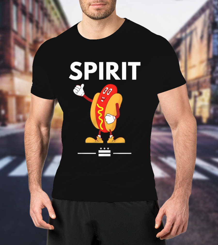 Spirit Hotdog Thumbs Up Cartoon T-Shirt