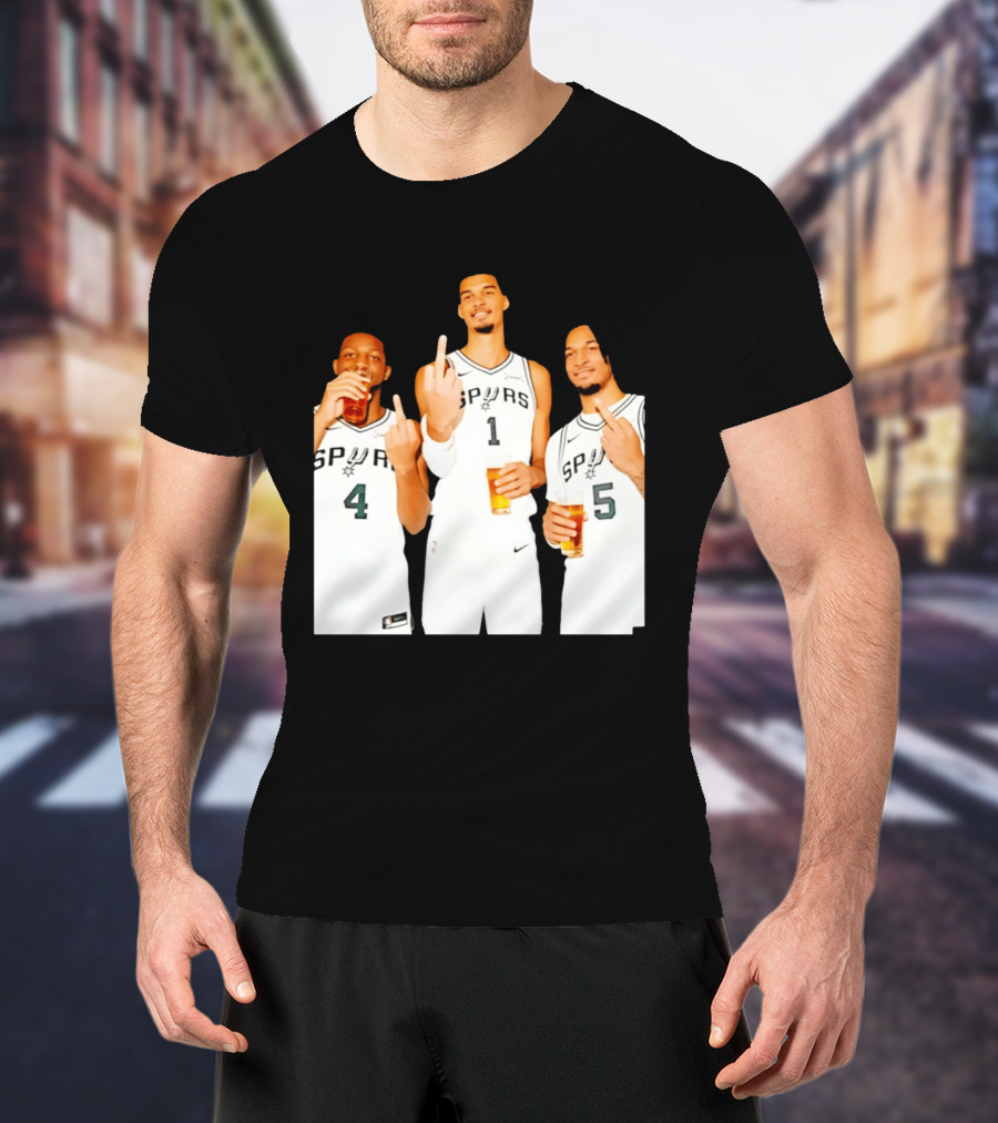 San Antonio Spurs Trinity Beers And Middle Finger Gesture T-Shirt