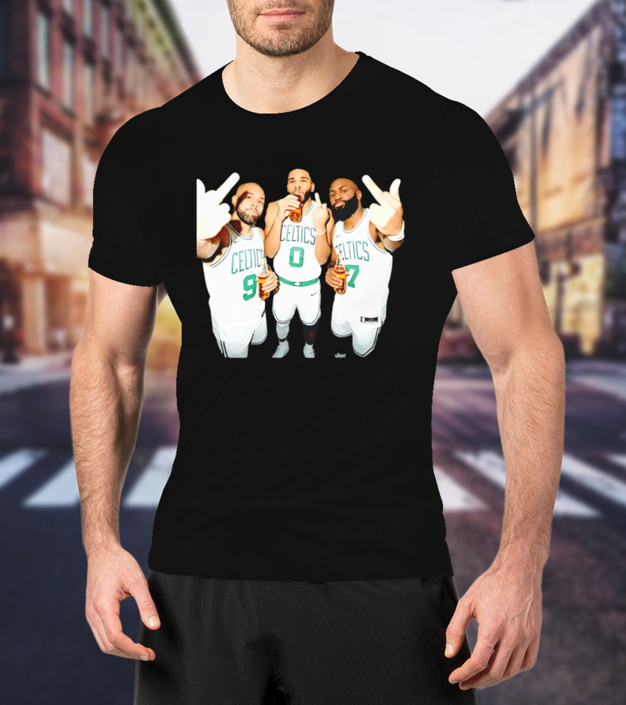 Boston Celtics Players Trinity Middle Finger Beers Humor T-Shirt