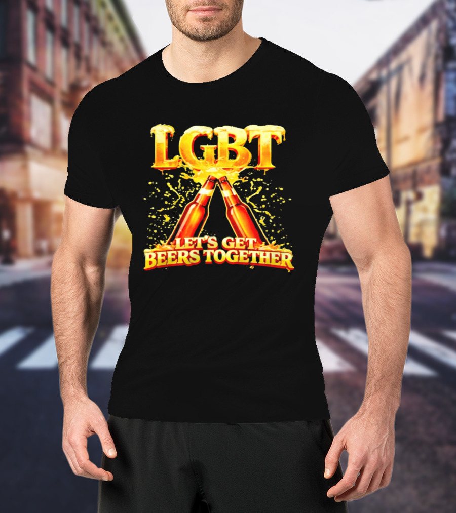 LGBT Let's Get Beers Together Celebration With Beer Bottles T-Shirt