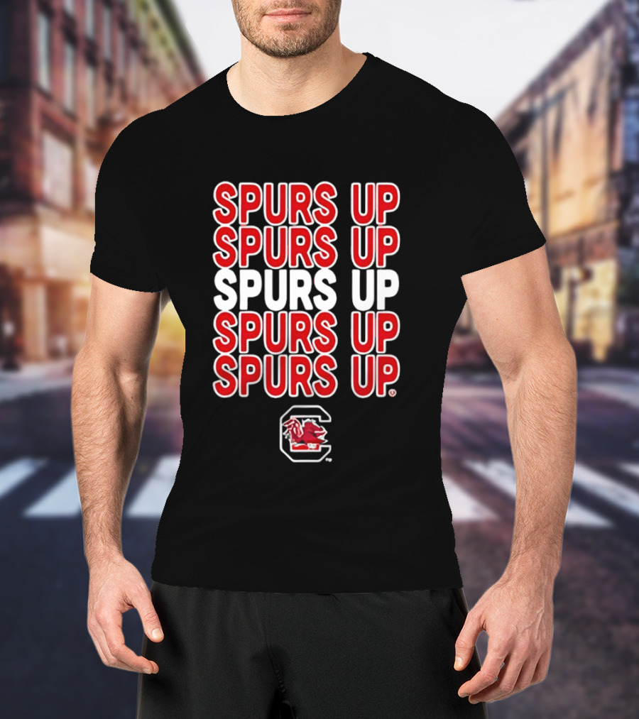 Spurs Up South Carolina Gamecocks C Logo Repeated T-Shirt