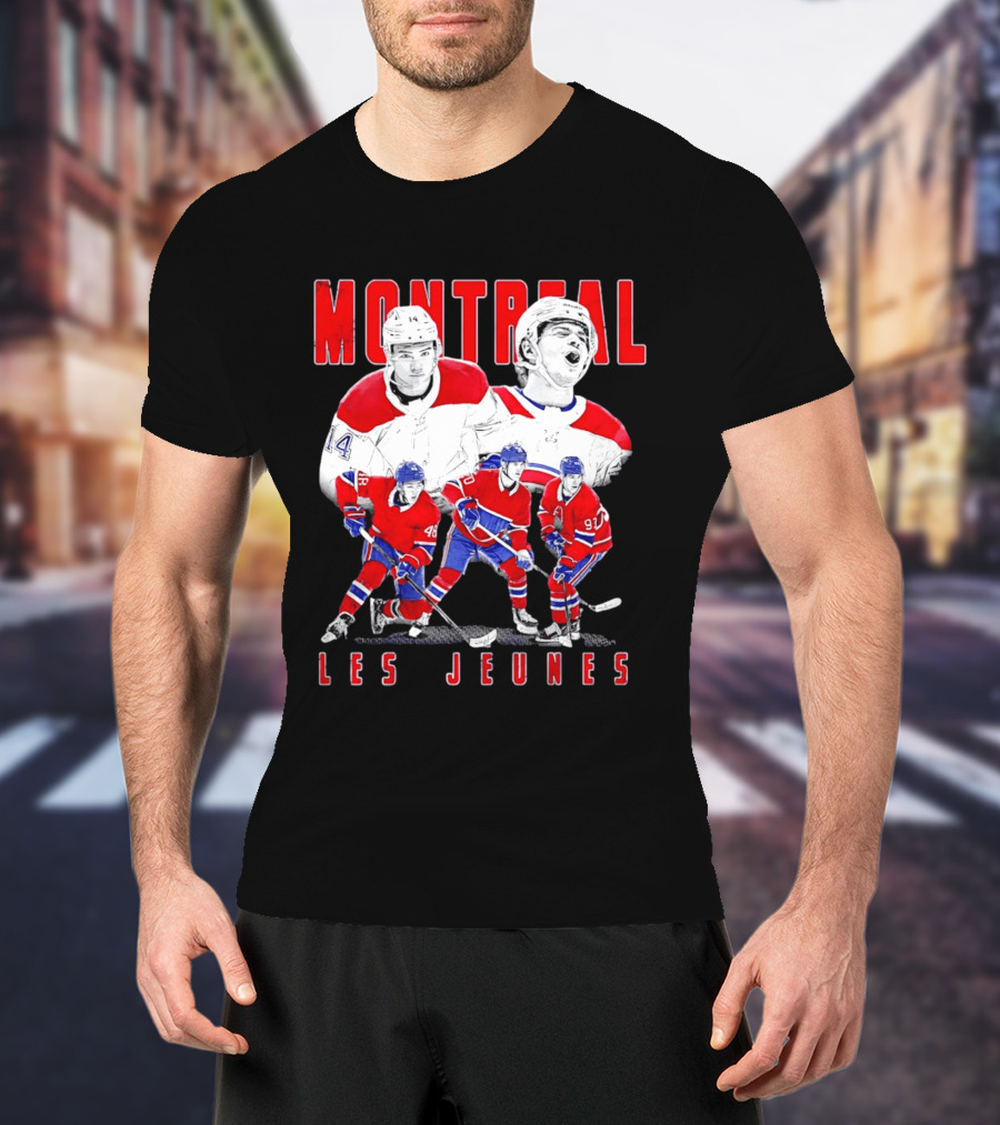 Montreal Les Jeunes Hockey Players Red Jerseys Ice Skating T-Shirt