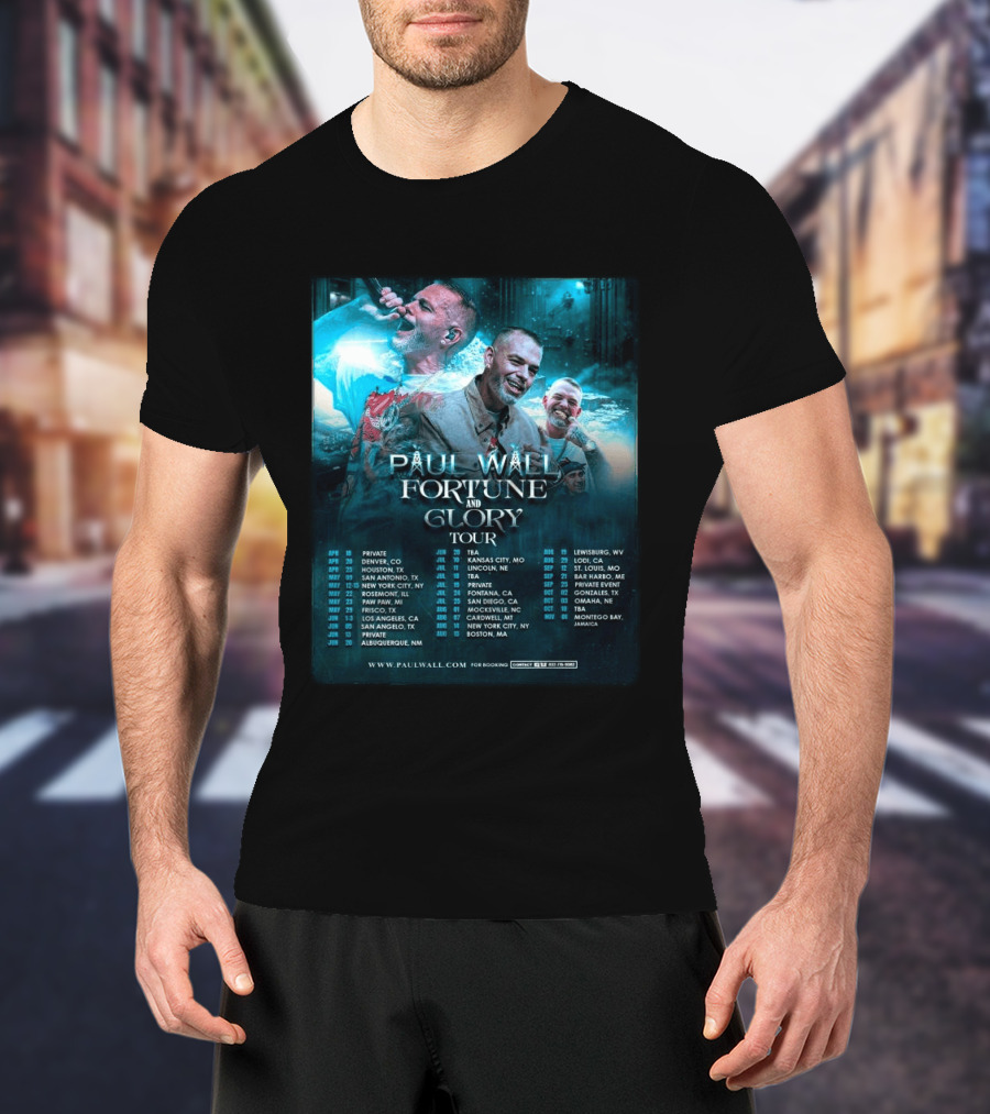 Paul Wall Fortune And Glory Tour 2026 Dates And Locations T-Shirt