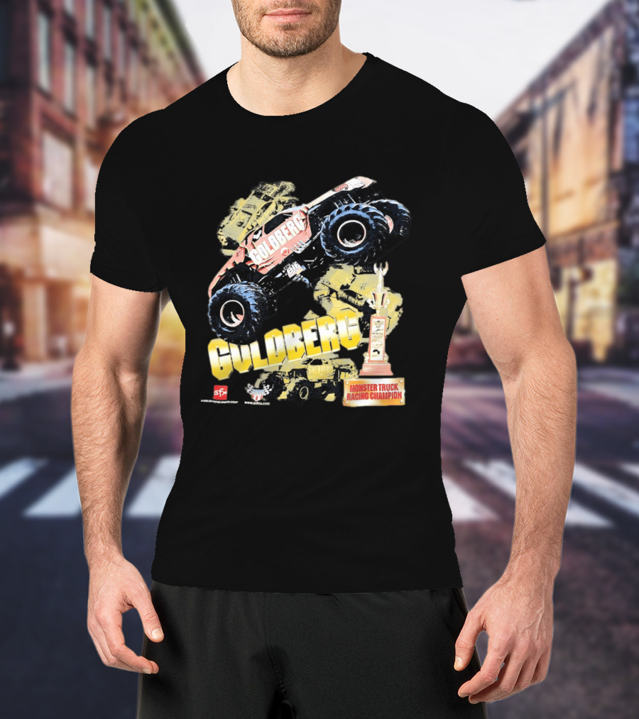 GOLDBERG Monster Truck Racing Champion Trophy SFX Block Party T-Shirt