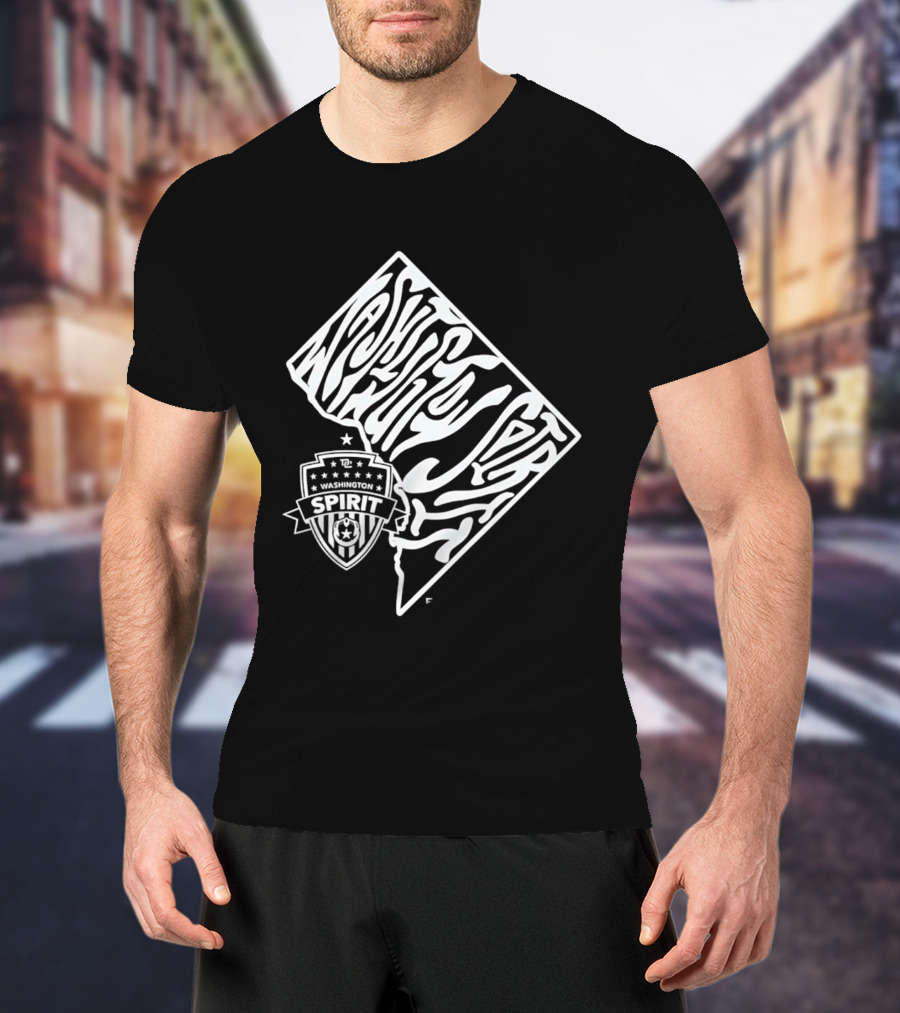 Washington Spirit Groovy Text Art With Team T-Shirt