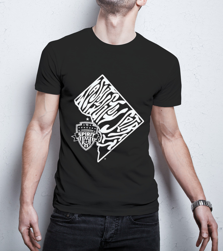 Washington Spirit Groovy Text Art With Team T-Shirt