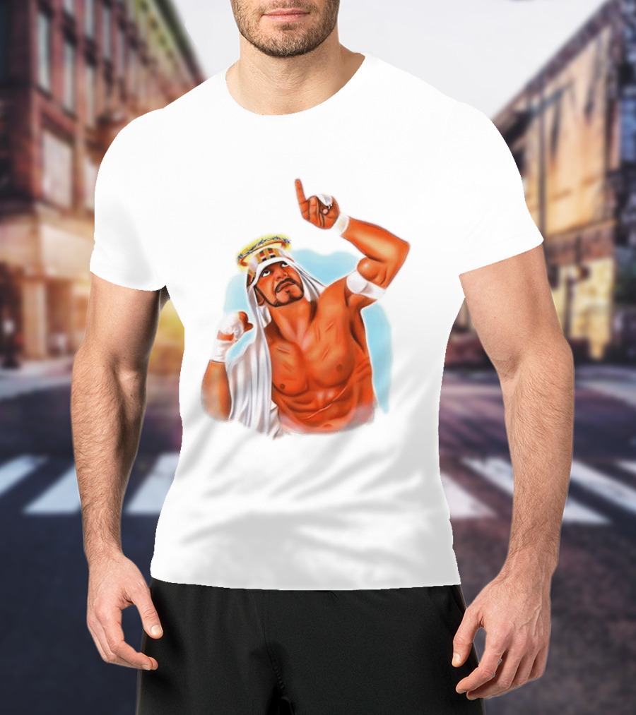Sabu Airbrush Professional Wrestling Legend Iconic Pose T-Shirt