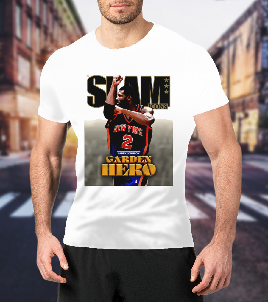 Slam Icons Larry Johnson New York 2 Garden Hero T-Shirt