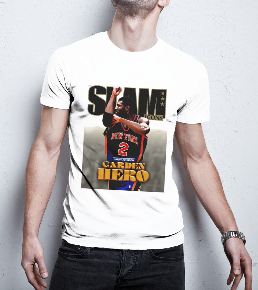 Slam Icons Larry Johnson New York 2 Garden Hero T-Shirt