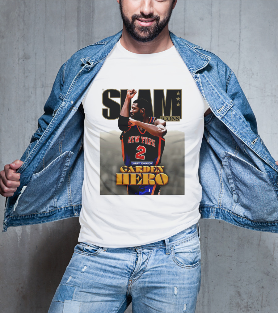 Slam Icons Larry Johnson New York 2 Garden Hero T-Shirt