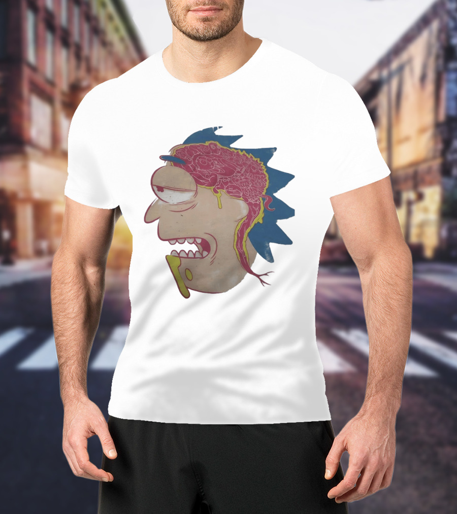 Morty Head Horror Brain Exposure Rick And Morty T-Shirt