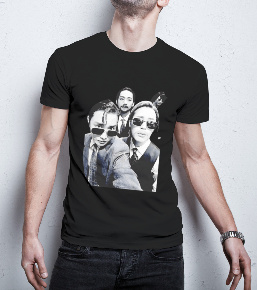 BTS Arirang World Tour Kpop Band Retro Suit Sunglasses T-Shirt