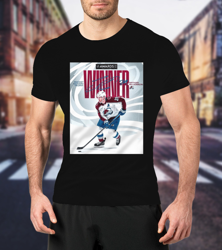 NHL 2026 Awards Rocket Richard Trophy Nathan MacKinnon Winner T-Shirt