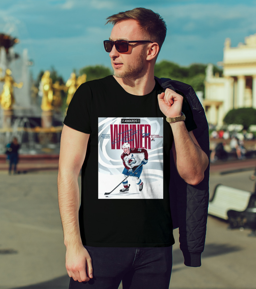 NHL 2026 Awards Rocket Richard Trophy Nathan MacKinnon Winner T-Shirt