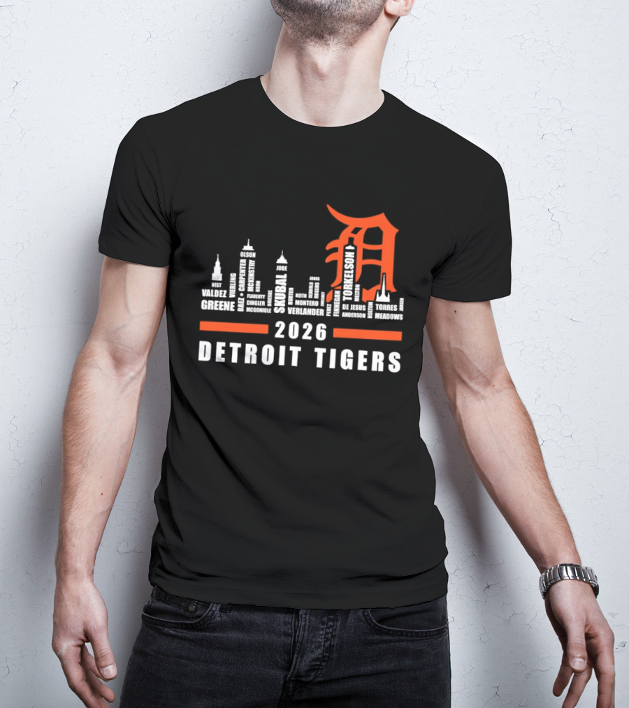 Detroit Tigers 2026 City Skyline T-Shirt