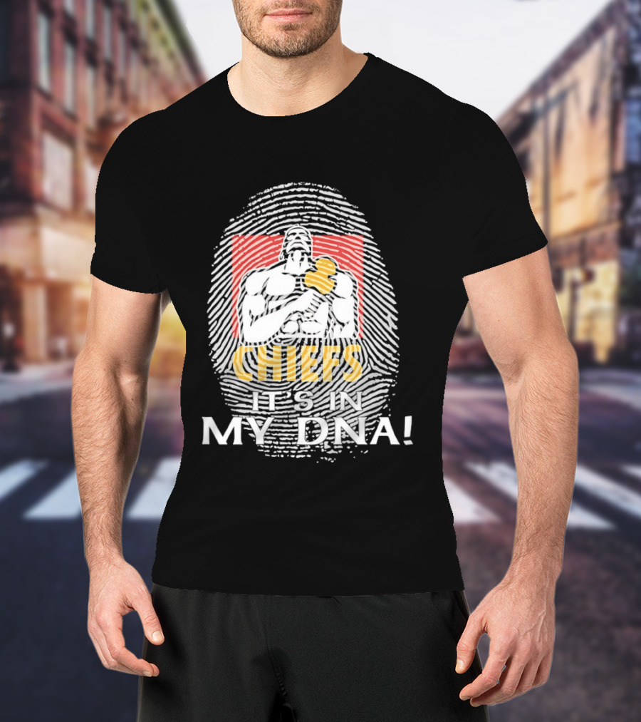 Gallagher Chiefs Football It's In My DNA Fingerprint 2026 T-Shirt