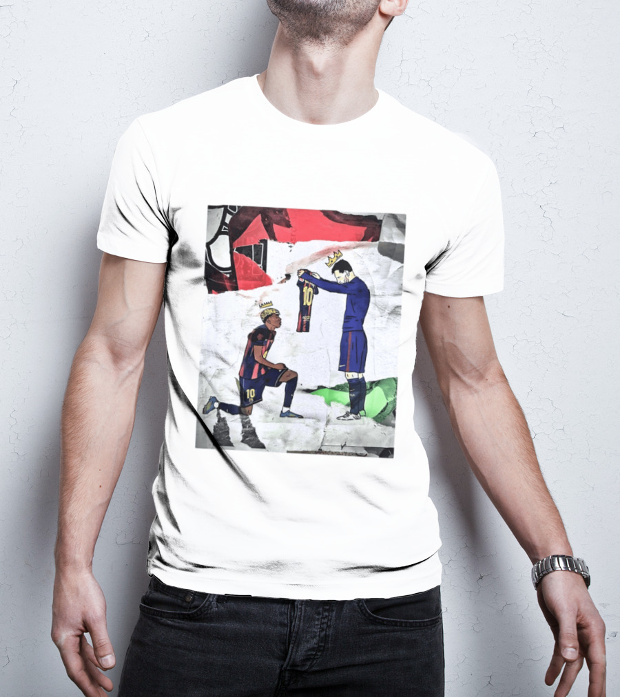 Lionel Messi Lamine Yamal Barcelona FC Art Collaboration T-Shirt