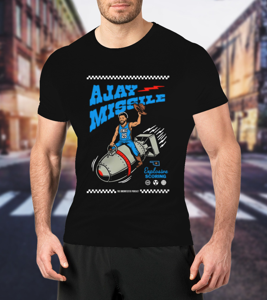Ajay Missile Explosive Scoring UNC 23 Riding Bomb Cowboy Basketball T-Shirt
