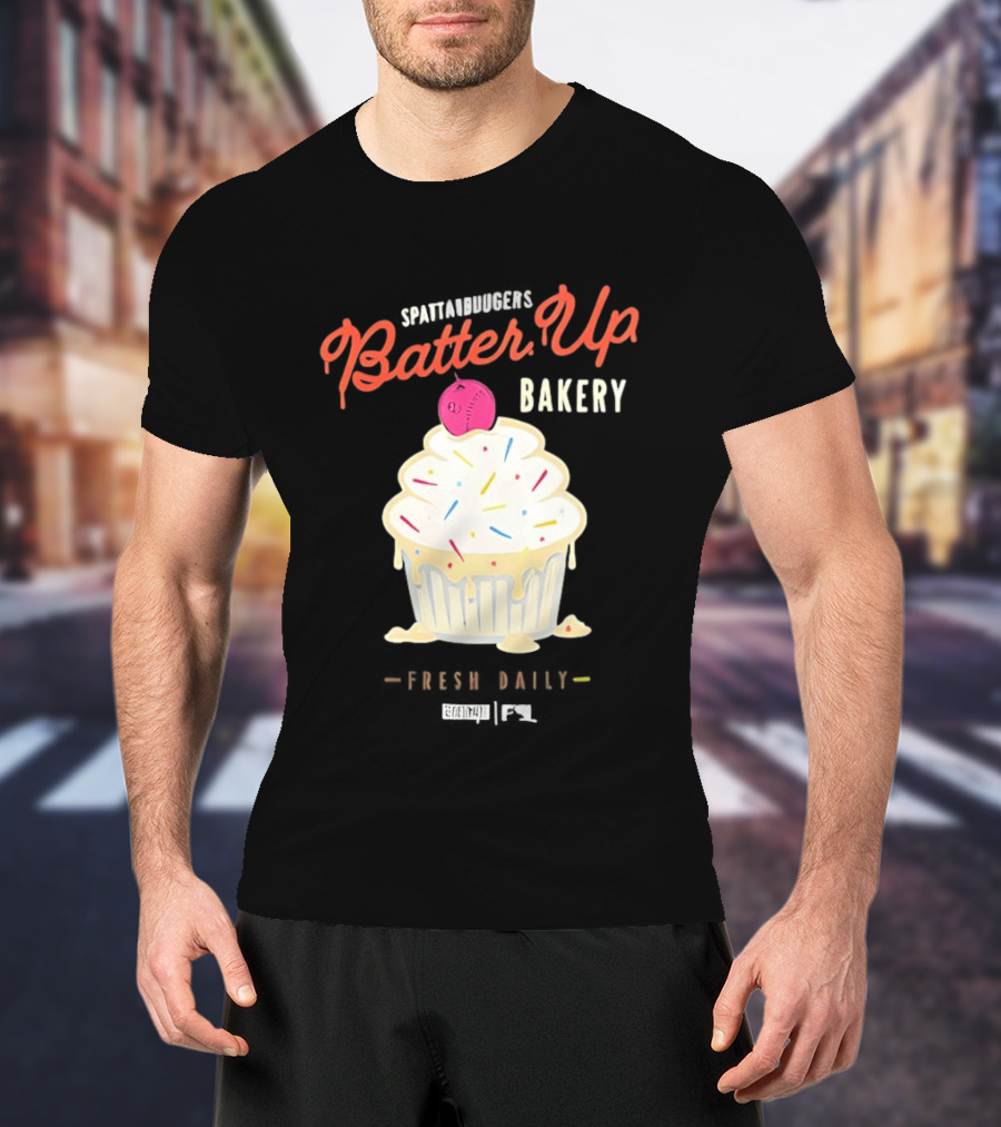 Batter Up Bakery Fresh Daily Cupcake Baseball T-Shirt
