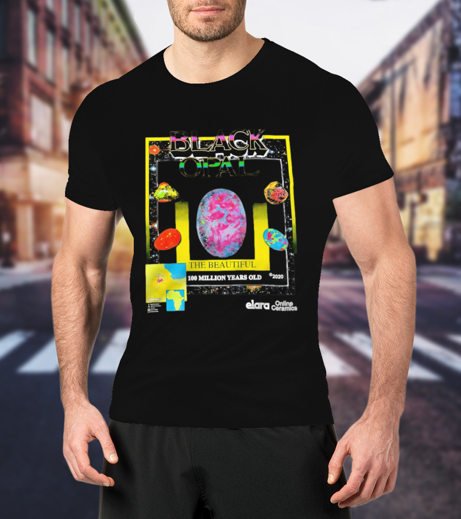 Black Opal The Beautiful 100 Million Years Old Celestial Stars Retro Vibe T-Shirt