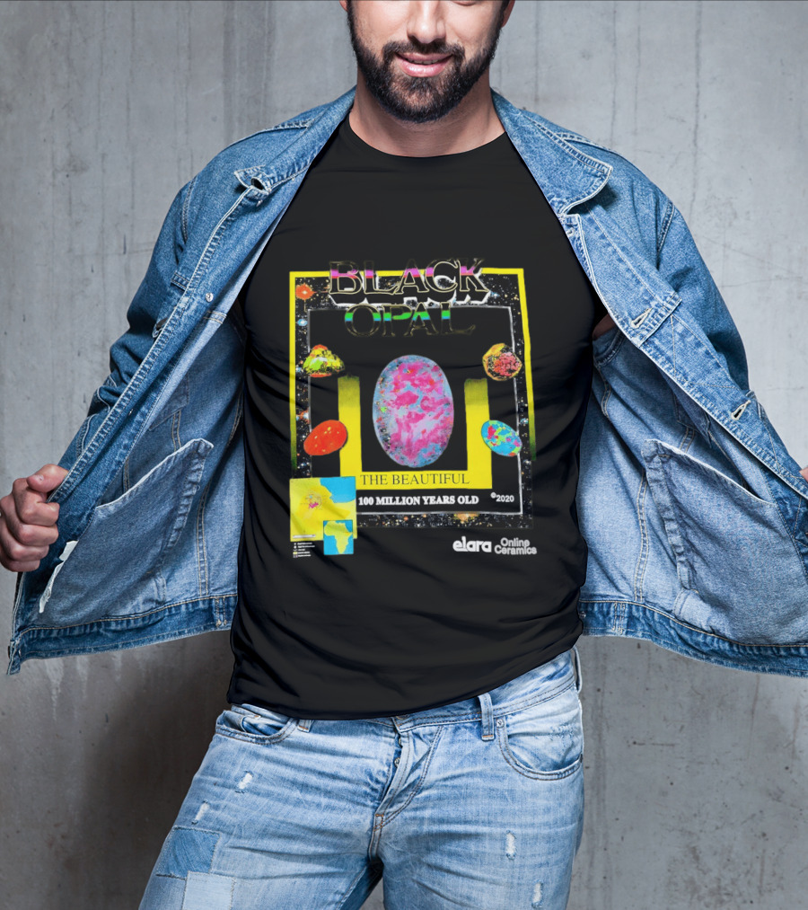 Black Opal The Beautiful 100 Million Years Old Celestial Stars Retro Vibe T-Shirt