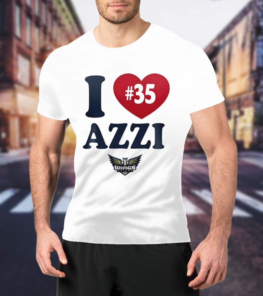 I Love Azzi Fudd Heart 35 Dallas Wings WNBA T-Shirt
