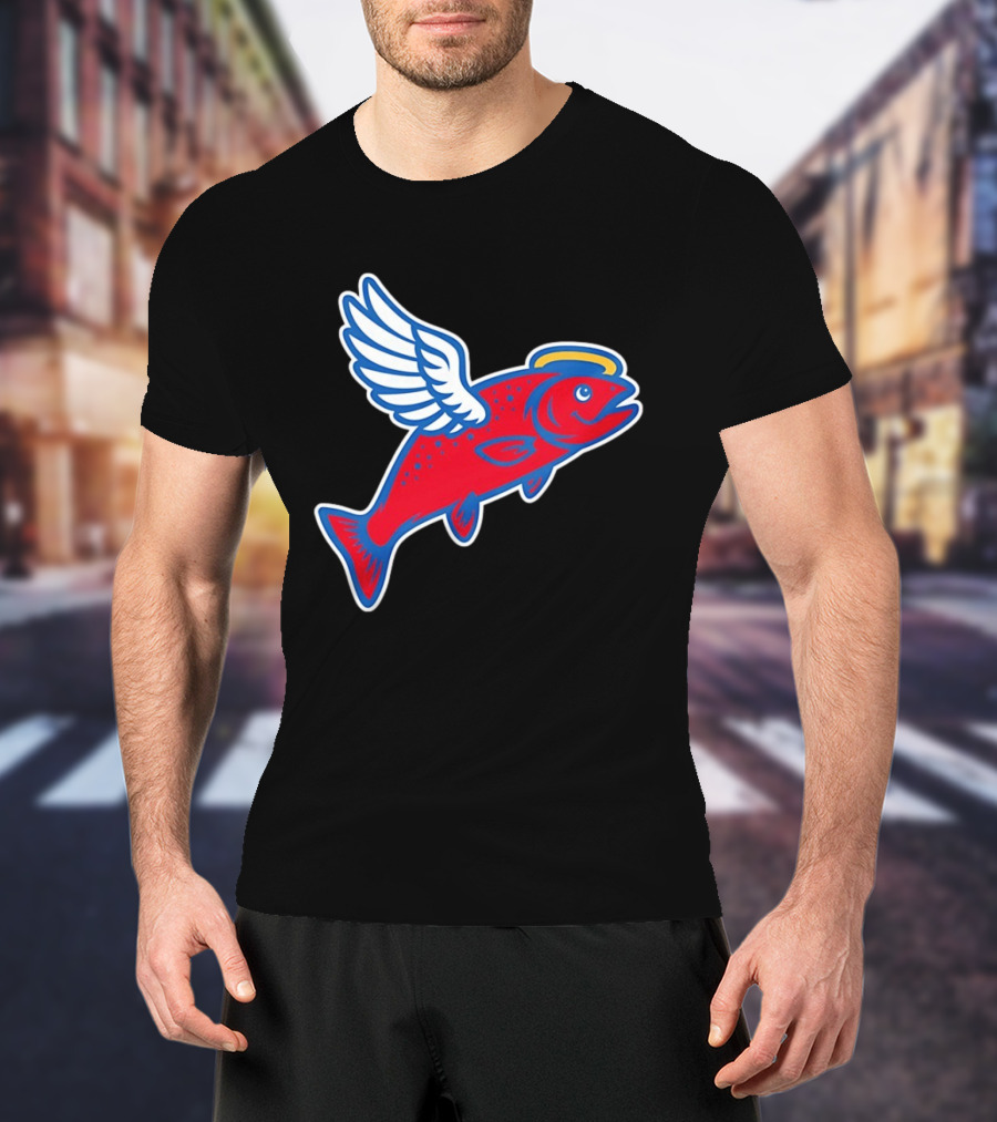 Los Angeles Angels Baseball Flying Fish With Halo And Wings T-Shirt