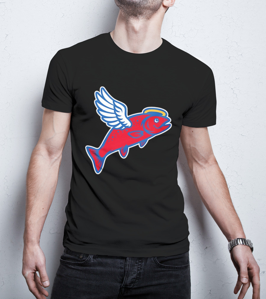 Los Angeles Angels Baseball Flying Fish With Halo And Wings T-Shirt