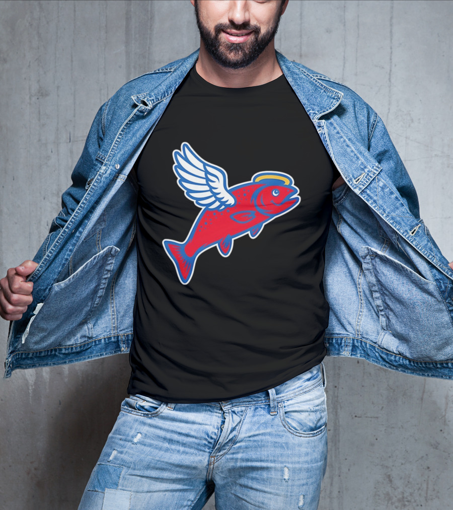 Los Angeles Angels Baseball Flying Fish With Halo And Wings T-Shirt