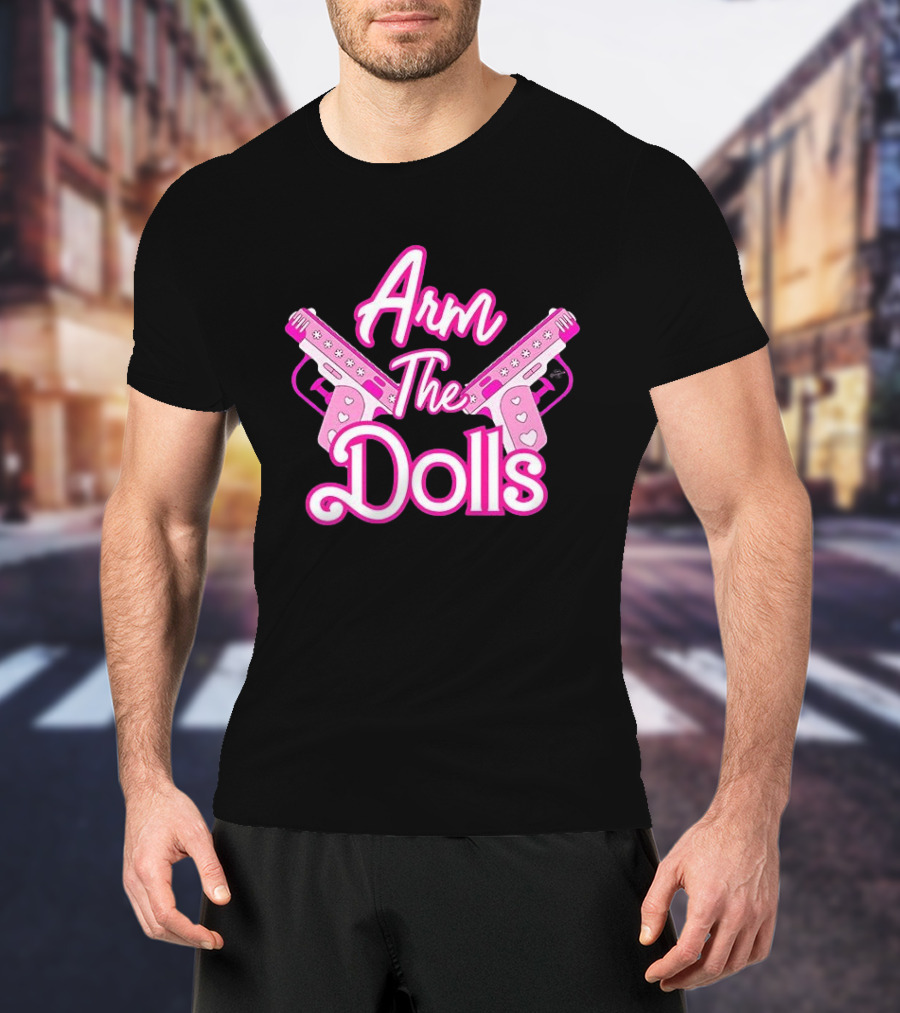 Arm The Dolls Pink Heart Guns T-Shirt