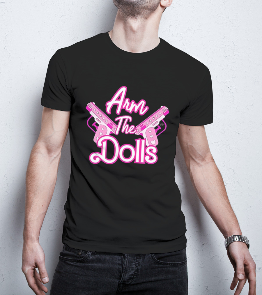 Arm The Dolls Pink Heart Guns T-Shirt