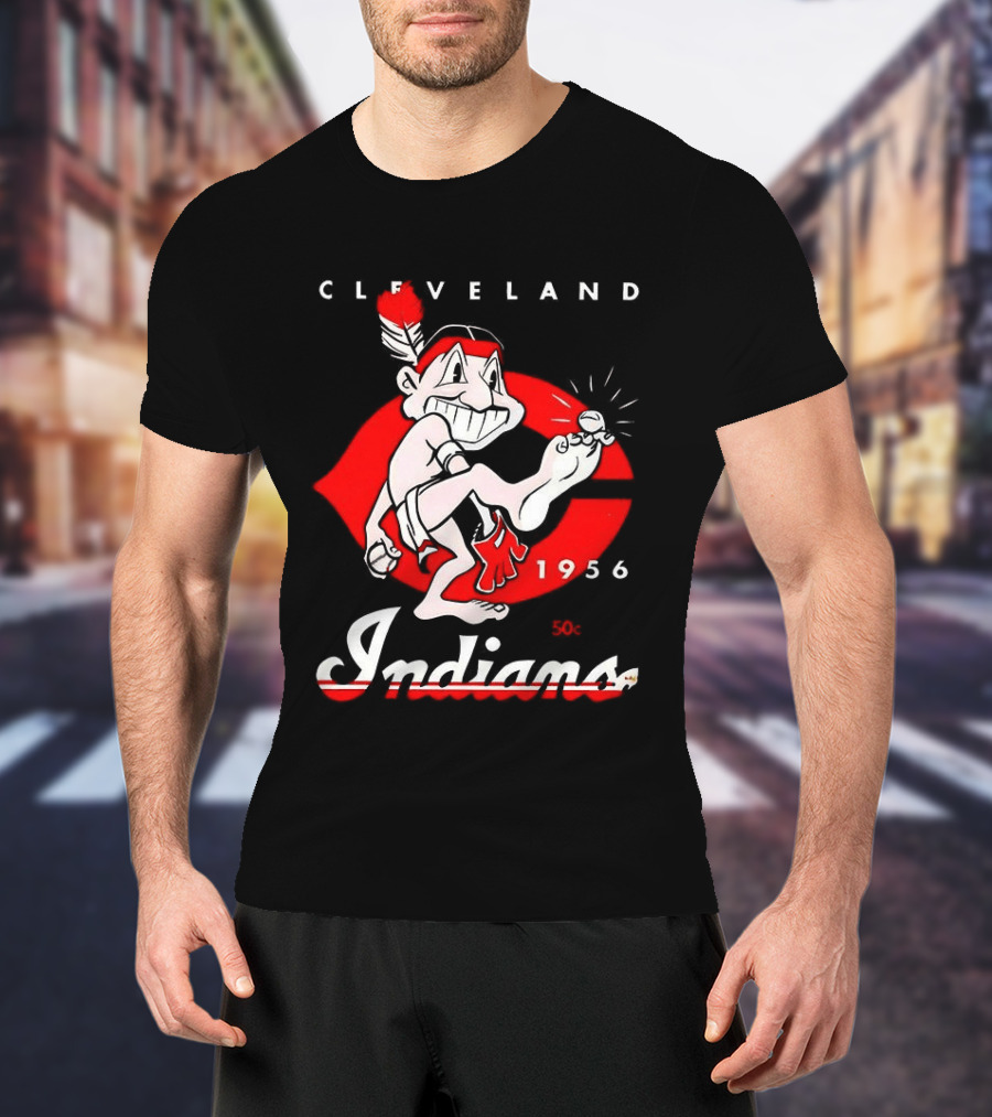 Cleveland Indians 1956 Retro Logo Vintage Sports Memorabilia T-Shirt