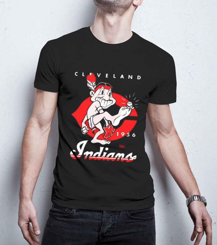 Cleveland Indians 1956 Retro Logo Vintage Sports Memorabilia T-Shirt