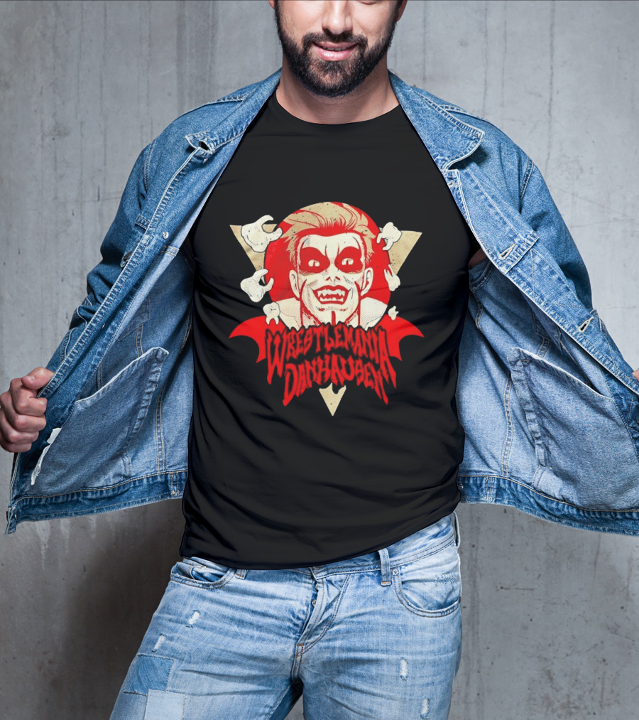 WrestleMania Danhausen WWE Curse Vampire Face Triangle T-Shirt