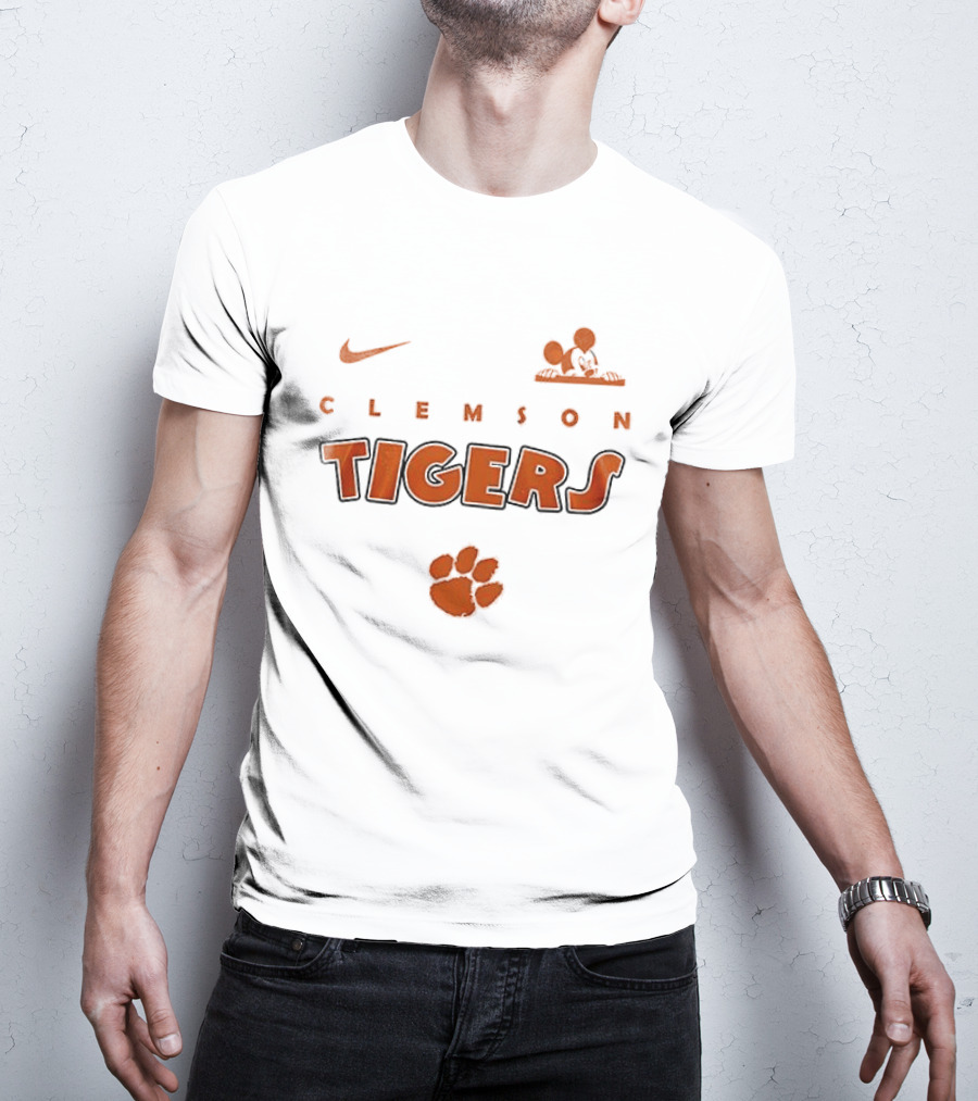 Clemson Tigers Mickey Mouse Ears Up Game On Nike T-Shirt