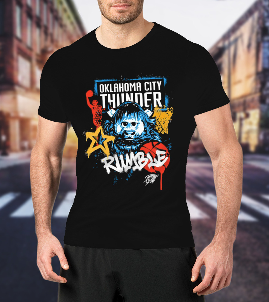 Oklahoma City Thunder Rumble Graffiti Star Basketball T-Shirt