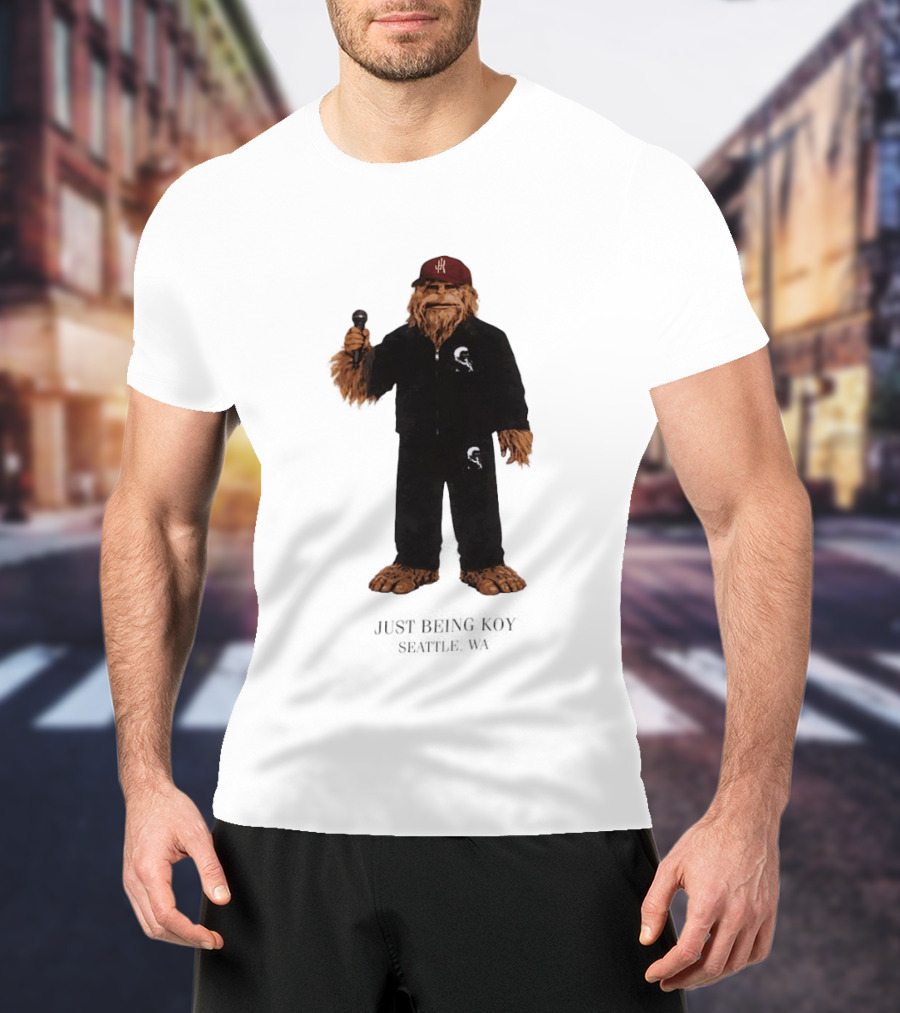 Sasquatch Portland Trail Blazers Just Being Koy Seattle WA Mascot Microphone Outfit T-Shirt